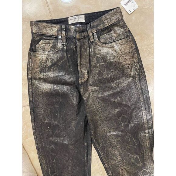 Free People x We The Free CRVY Georgine Foil Jeans Size 27 - Picture 3 of 6